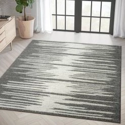 Casa Grey 4 ft. x 6 ft. Geometric Polypropylene Area Rug by Abani -Abani Sales grey abani area rugs cas270a 4 31 1000