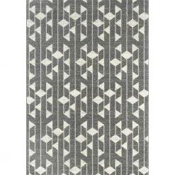 Casa Grey 4 ft. x 6 ft. Geometric Polypropylene Area Rug by Abani