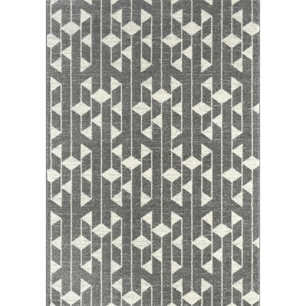 Casa Grey 4 ft. x 6 ft. Geometric Polypropylene Area Rug by Abani 3 Casa Grey 4 ft. x 6 ft. Geometric Polypropylene Area Rug by Abani