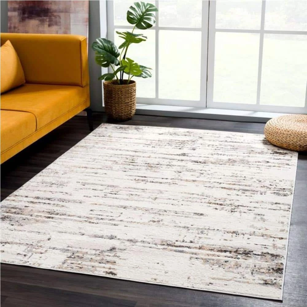 Dune Grey 5.3 ft. x 7.6 ft. Striped Polypropylene Area Rug by Abani 10 Dune Grey 5.3 ft. x 7.6 ft. Striped Polypropylene Area Rug by Abani - Image 8