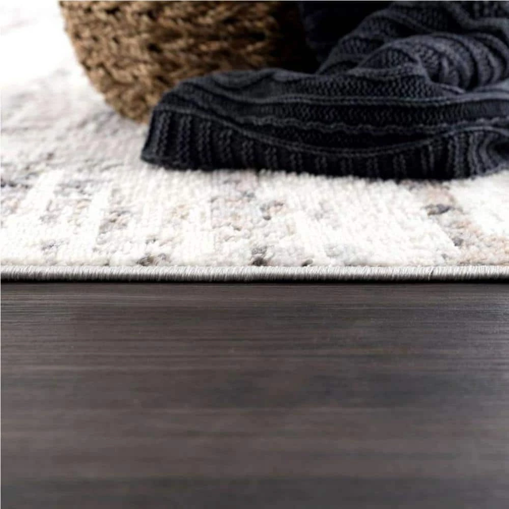 Dune Grey 5.3 ft. x 7.6 ft. Striped Polypropylene Area Rug by Abani 9 Dune Grey 5.3 ft. x 7.6 ft. Striped Polypropylene Area Rug by Abani - Image 7