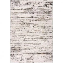 Dune Grey 5.3 ft. x 7.6 ft. Striped Polypropylene Area Rug by Abani