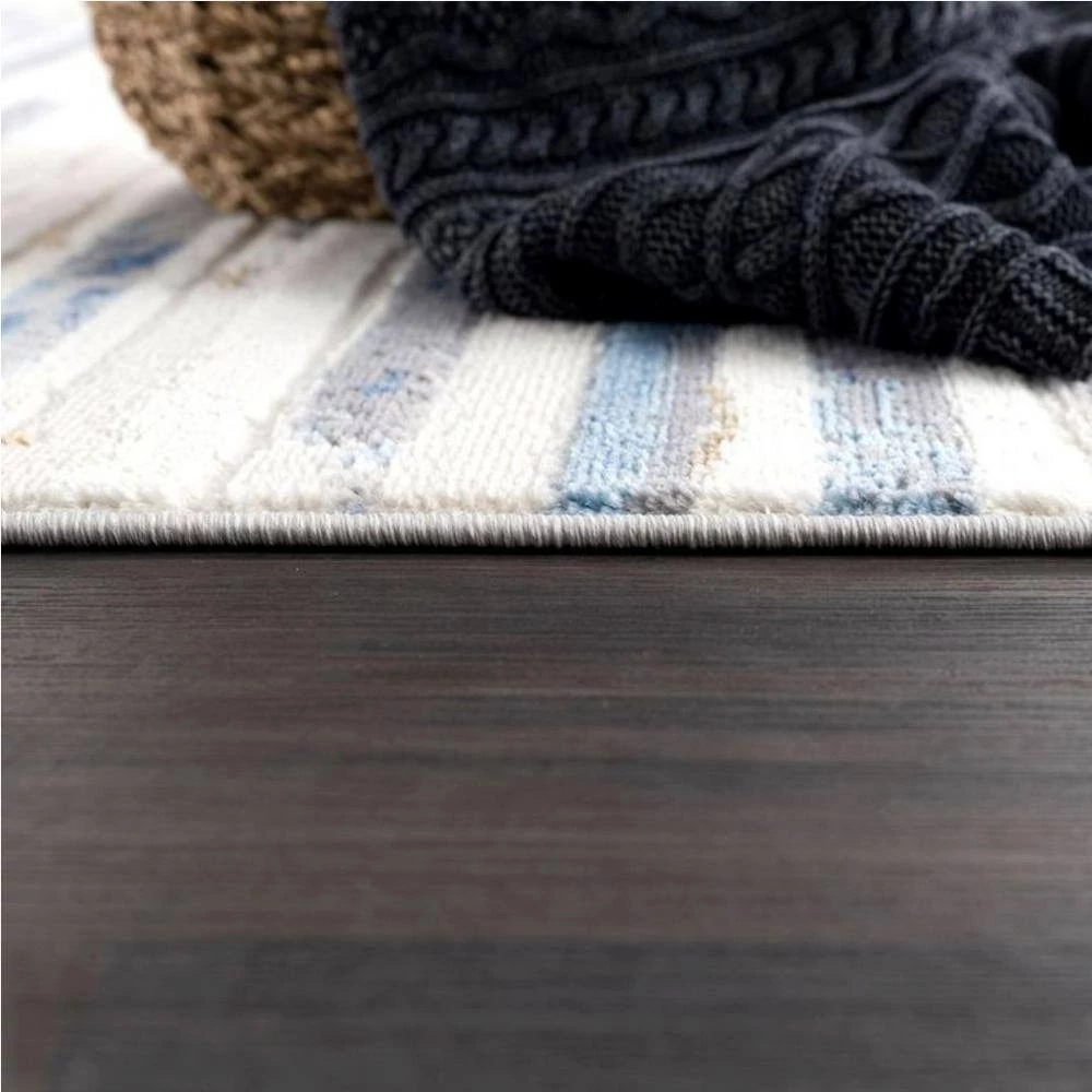 Dune Grey 5.3 ft. x 7.6 ft. Striped Polypropylene Area Rug by Abani 9 Dune Grey 5.3 ft. x 7.6 ft. Striped Polypropylene Area Rug by Abani - Image 7