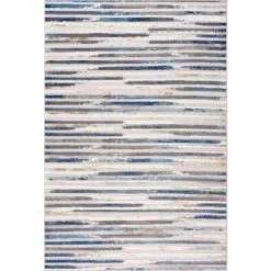 Dune Grey 5.3 ft. x 7.6 ft. Striped Polypropylene Area Rug by Abani