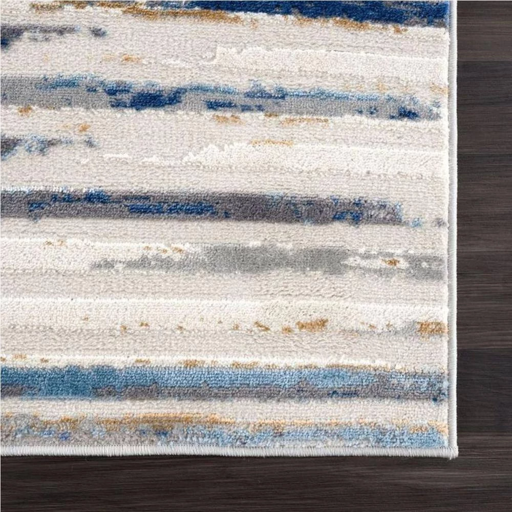Dune Grey 5.3 ft. x 7.6 ft. Striped Polypropylene Area Rug by Abani 4 Dune Grey 5.3 ft. x 7.6 ft. Striped Polypropylene Area Rug by Abani - Image 2