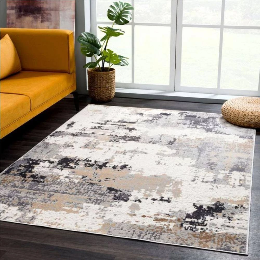 Dune Grey 4 ft. x 6 ft. Distressed Polypropylene Area Rug by Abani 10 Dune Grey 4 ft. x 6 ft. Distressed Polypropylene Area Rug by Abani - Image 8