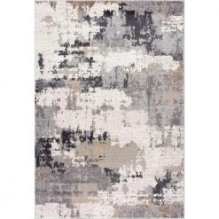 Dune Grey 4 ft. x 6 ft. Distressed Polypropylene Area Rug by Abani