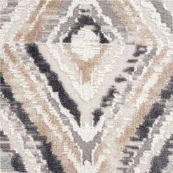 Dune Grey 5.3 ft. x 7.6 ft. Geometric Polypropylene Area Rug by Abani -Abani Sales grey abani area rugs dun200a 5 1f 1000