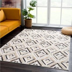 Dune Grey 5.3 ft. x 7.6 ft. Geometric Polypropylene Area Rug by Abani -Abani Sales grey abani area rugs dun200a 5 31 1000
