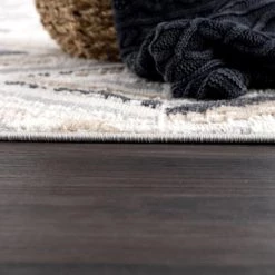 Dune Grey 5.3 ft. x 7.6 ft. Geometric Polypropylene Area Rug by Abani -Abani Sales grey abani area rugs dun200a 5 44 1000