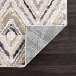 Dune Grey 5.3 ft. x 7.6 ft. Geometric Polypropylene Area Rug by Abani -Abani Sales grey abani area rugs dun200a 5 4f 1000