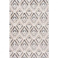 Dune Grey 5.3 ft. x 7.6 ft. Geometric Polypropylene Area Rug by Abani