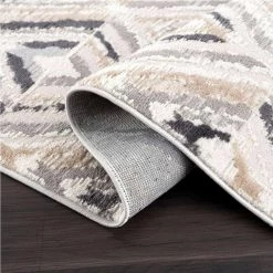 Dune Grey 5.3 ft. x 7.6 ft. Geometric Polypropylene Area Rug by Abani -Abani Sales grey abani area rugs dun200a 5 c3 1000