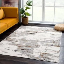 Dune Grey 4 ft. x 6 ft. Abstract Polypropylene Area Rug by Abani -Abani Sales grey abani area rugs dun210a 4 31 1000