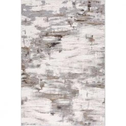 Dune Grey 4 ft. x 6 ft. Abstract Polypropylene Area Rug by Abani