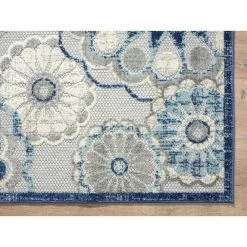 Hampton Grey 4 ft. x 6 ft. Floral Polypropylene Area Rug by Abani -Abani Sales grey abani area rugs ham140a 4 e1 1000