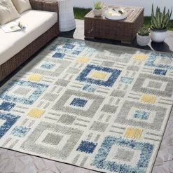 Hampton Grey 6 ft. x 9 ft. Geometric Polypropylene Area Rug by Abani 17 Hampton Grey 6 ft. x 9 ft. Geometric Polypropylene Area Rug by Abani -Abani Sales grey abani area rugs ham180a 6 31 1000