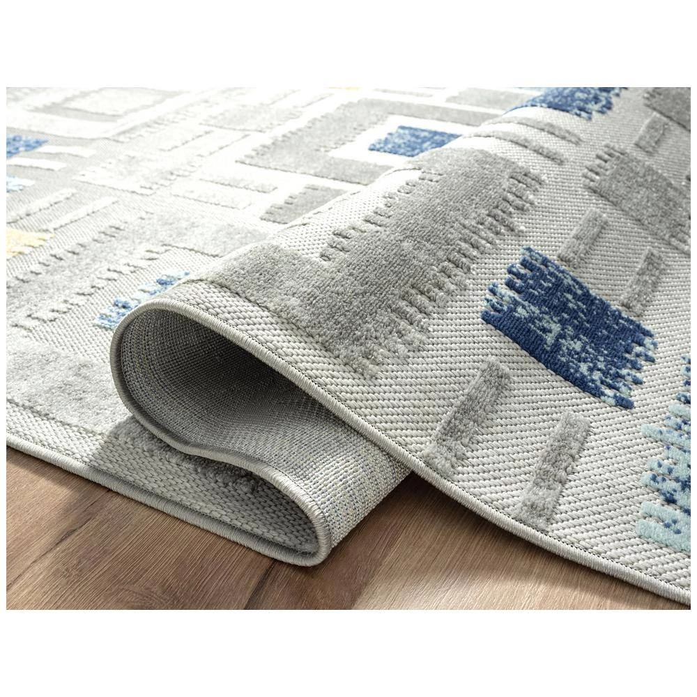 Hampton Grey 6 ft. x 9 ft. Geometric Polypropylene Area Rug by Abani 6 Hampton Grey 6 ft. x 9 ft. Geometric Polypropylene Area Rug by Abani - Image 4