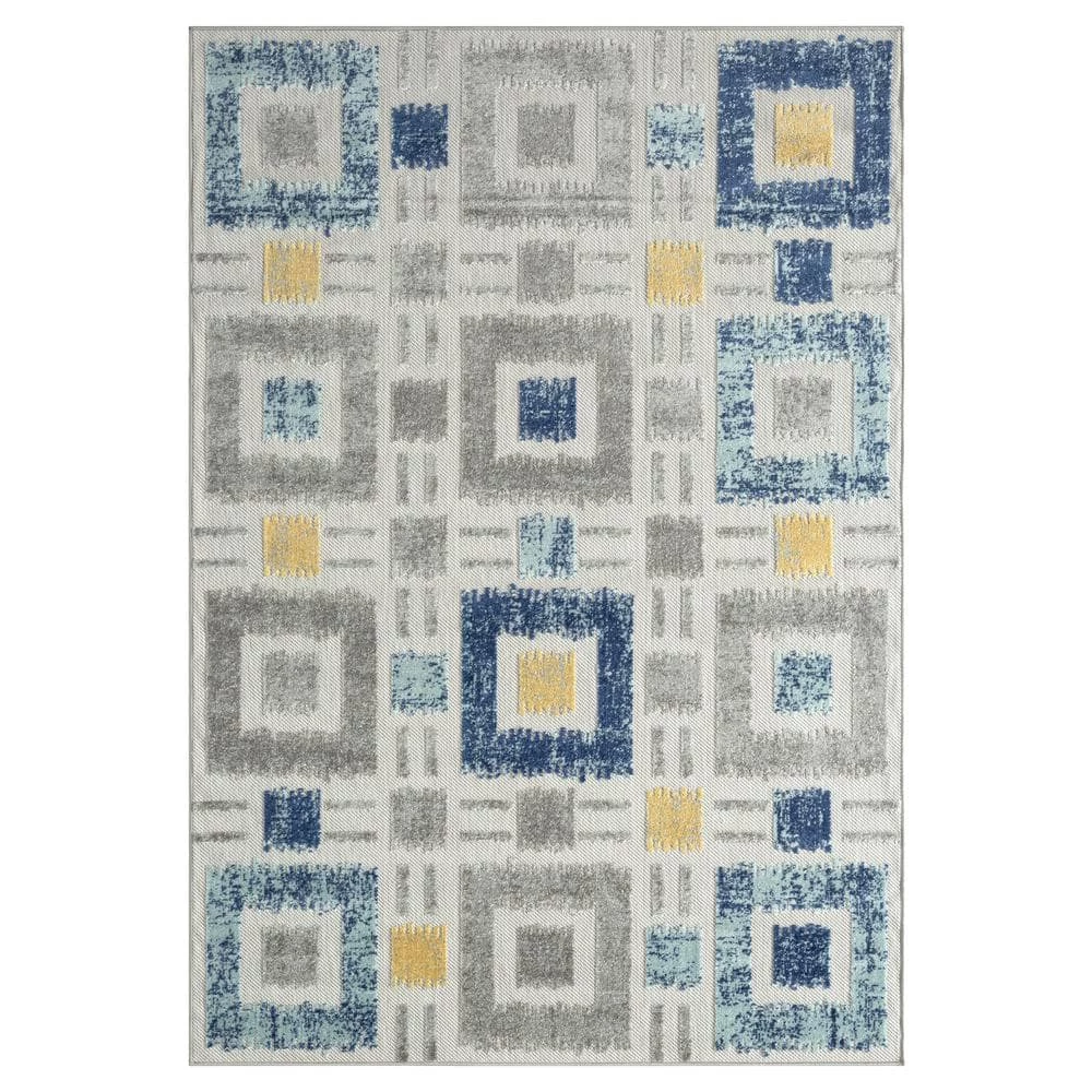 Hampton Grey 6 ft. x 9 ft. Geometric Polypropylene Area Rug by Abani 3 Hampton Grey 6 ft. x 9 ft. Geometric Polypropylene Area Rug by Abani