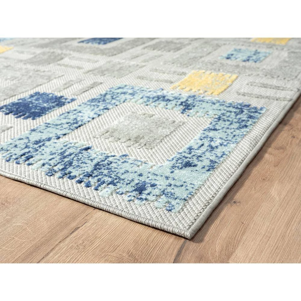 Hampton Grey 6 ft. x 9 ft. Geometric Polypropylene Area Rug by Abani 5 Hampton Grey 6 ft. x 9 ft. Geometric Polypropylene Area Rug by Abani - Image 3