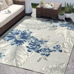 Hampton Grey 4 ft. x 6 ft. Floral Polypropylene Area Rug by Abani -Abani Sales grey abani area rugs ham210a 4 31 1000