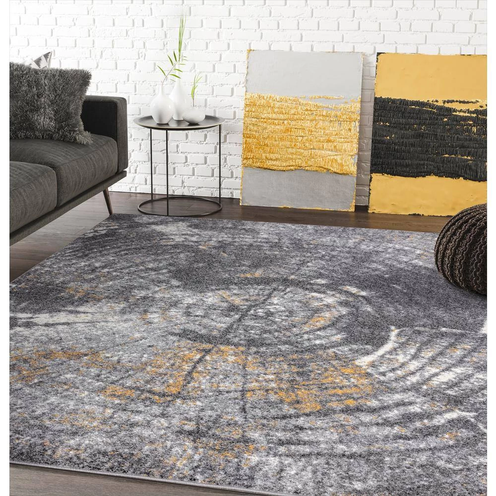 Laguna Grey 4 ft. x 6 ft. Abstract Polypropylene Area Rug by Abani 8 Laguna Grey 4 ft. x 6 ft. Abstract Polypropylene Area Rug by Abani - Image 6