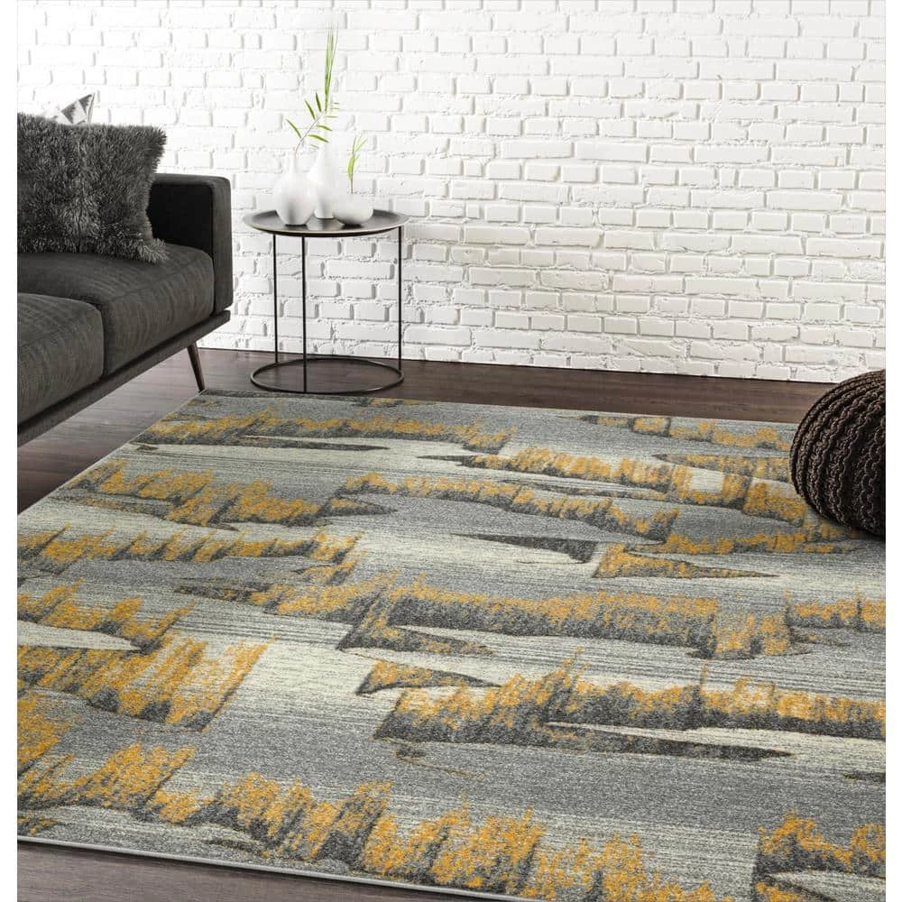 Laguna Grey 7 ft. 9 in. x 10 ft. 2 in. Abstract Polypropylene Area Rug by Abani 9 Laguna Grey 7 ft. 9 in. x 10 ft. 2 in. Abstract Polypropylene Area Rug by Abani - Image 7