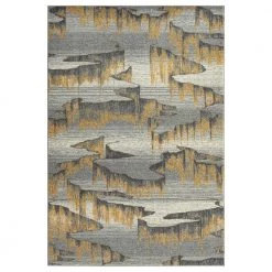 Laguna Grey 7 ft. 9 in. x 10 ft. 2 in. Abstract Polypropylene Area Rug by Abani
