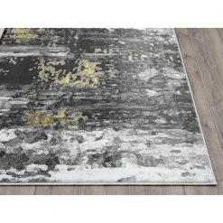 Luna Grey 5.3 ft. x 7.6 ft. Abstract Polyester Area Rug by Abani 11 Luna Grey 5.3 ft. x 7.6 ft. Abstract Polyester Area Rug by Abani -Abani Sales grey abani area rugs lun100a 5 40 1000