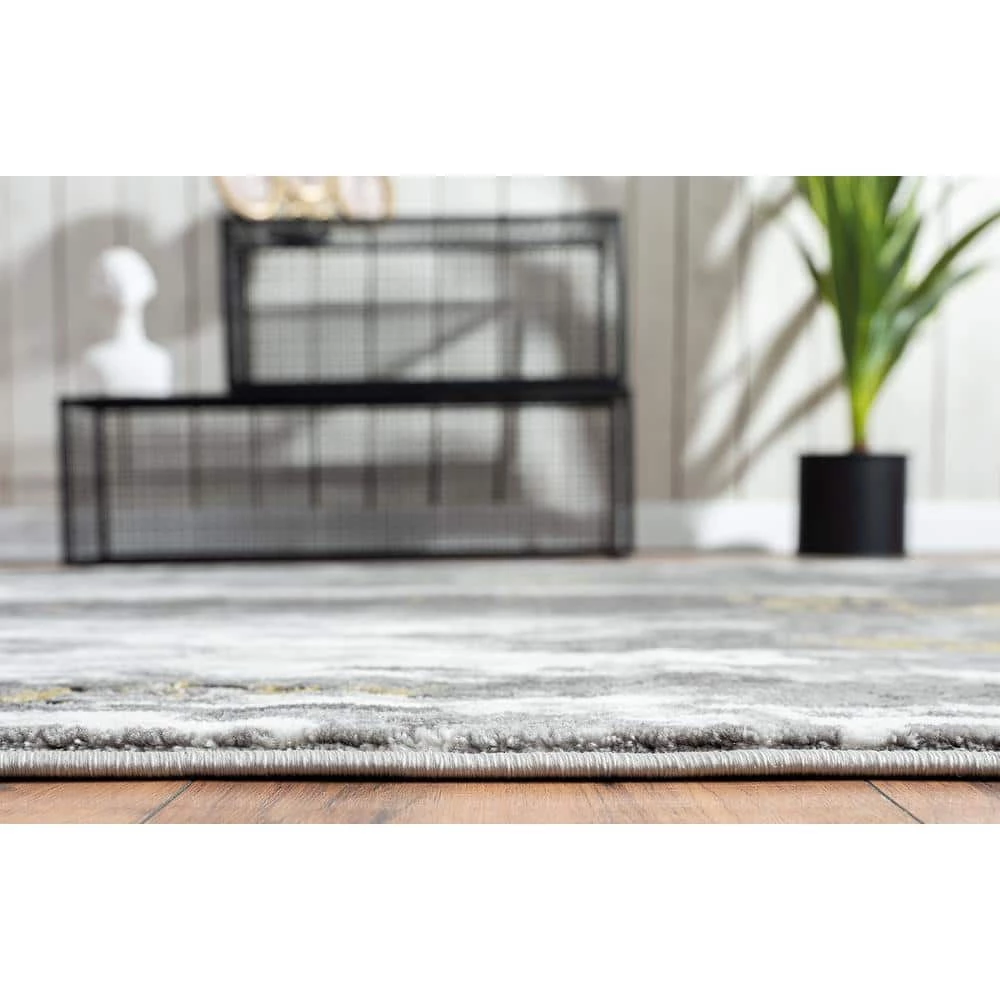 Luna Grey 5.3 ft. x 7.6 ft. Abstract Polyester Area Rug by Abani 7 Luna Grey 5.3 ft. x 7.6 ft. Abstract Polyester Area Rug by Abani - Image 5