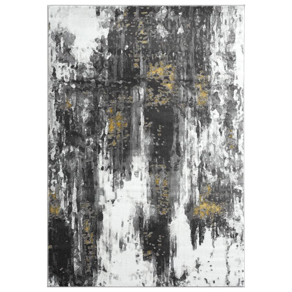 Luna Grey 5.3 ft. x 7.6 ft. Abstract Polyester Area Rug by Abani 3 Luna Grey 5.3 ft. x 7.6 ft. Abstract Polyester Area Rug by Abani