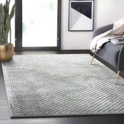 Luna Grey 6 ft. x 9 ft. Distressed Polyester Area Rug by Abani -Abani Sales grey abani area rugs lun110a 6 31 1000