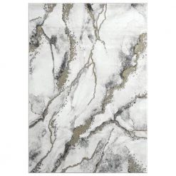 Luna Grey 9 ft. x 12 ft. Abstract Polyester Area Rug by Abani