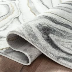 Luna Grey 7 ft. 9 in. x 10 ft. 2 in. Abstract Polyester Area Rug by Abani -Abani Sales grey abani area rugs lun190b 8 4f 1000