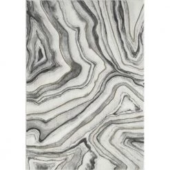 Luna Grey 7 ft. 9 in. x 10 ft. 2 in. Abstract Polyester Area Rug by Abani