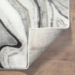 Luna Grey 7 ft. 9 in. x 10 ft. 2 in. Abstract Polyester Area Rug by Abani -Abani Sales grey abani area rugs lun190b 8 fa 1000