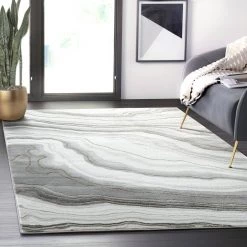 Luna Grey 7.9 ft. x 10.2 ft. Abstract Polyester Area Rug by Abani -Abani Sales grey abani area rugs lun220a 8 31 1000