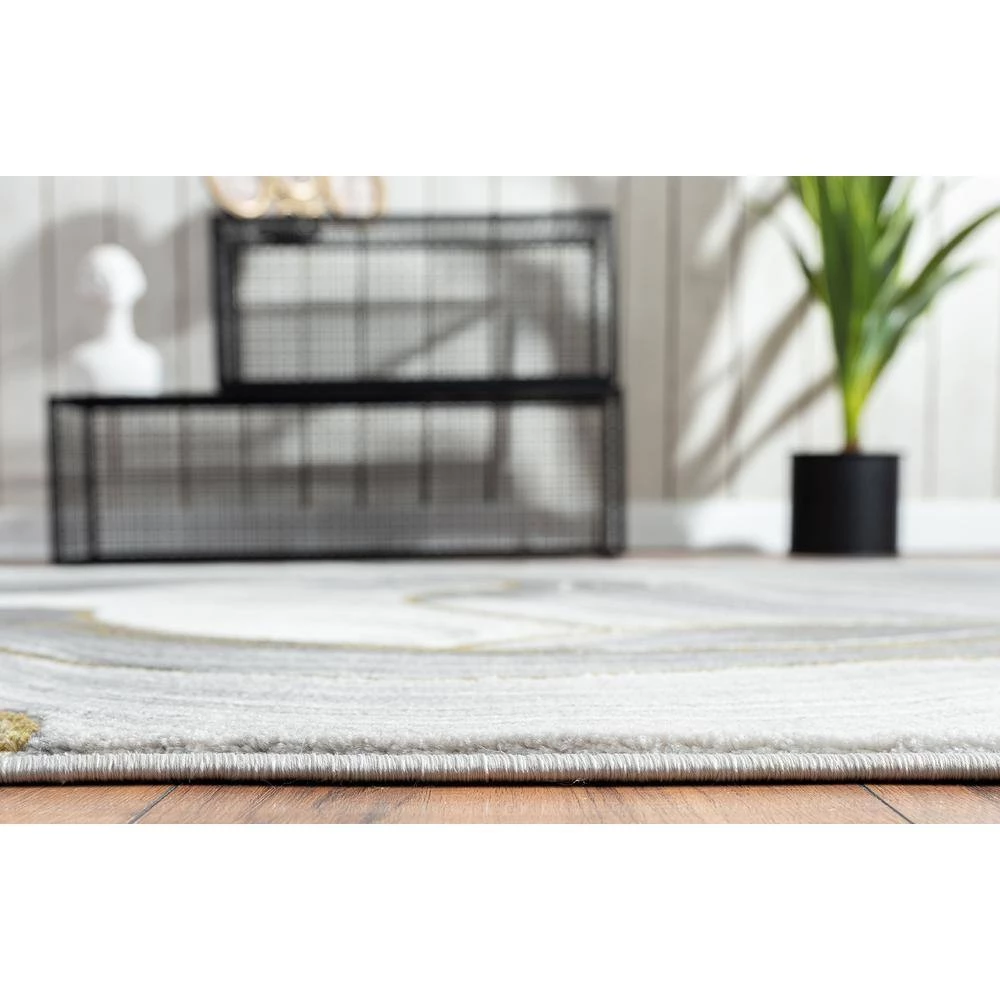 Luna Grey 4 ft. x 6 ft. Abstract Polyester Area Rug by Abani 7 Luna Grey 4 ft. x 6 ft. Abstract Polyester Area Rug by Abani - Image 5