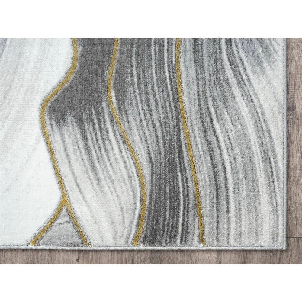Luna Grey 4 ft. x 6 ft. Abstract Polyester Area Rug by Abani 4 Luna Grey 4 ft. x 6 ft. Abstract Polyester Area Rug by Abani - Image 2