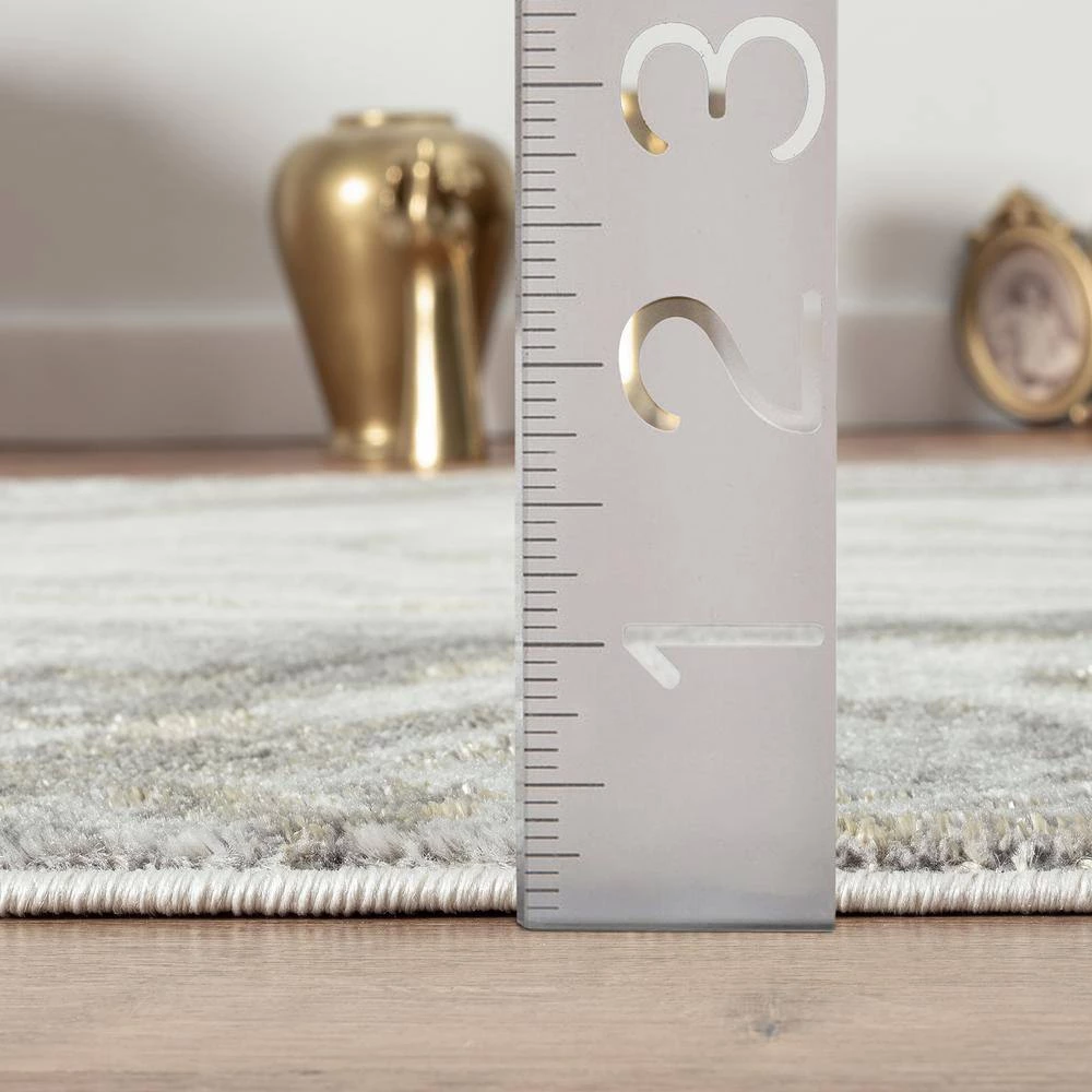 Luna Grey 4 ft. x 6 ft. Distressed Polyester Area Rug by Abani 8 Luna Grey 4 ft. x 6 ft. Distressed Polyester Area Rug by Abani - Image 6