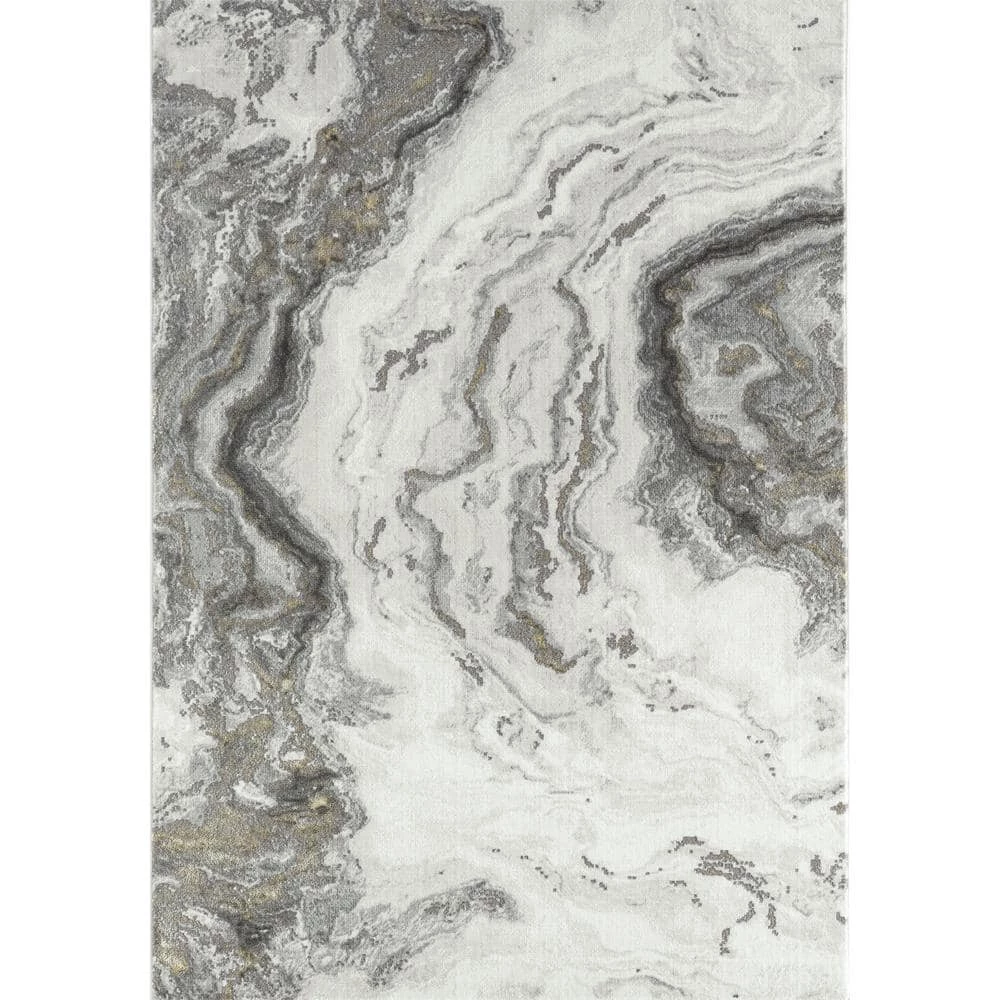 Luna Grey 4 ft. x 6 ft. Distressed Polyester Area Rug by Abani 3 Luna Grey 4 ft. x 6 ft. Distressed Polyester Area Rug by Abani