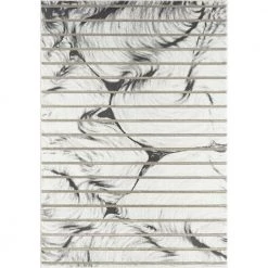 Luna Grey 5 ft. 3 in. x 7 ft. 6 in. Striped Polyester Area Rug by Abani