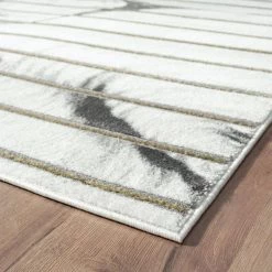 Luna Grey 5 ft. 3 in. x 7 ft. 6 in. Striped Polyester Area Rug by Abani -Abani Sales grey abani area rugs lun290a 5 c3 1000