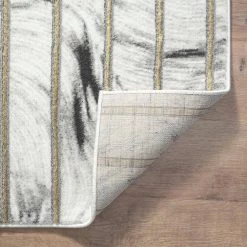 Luna Grey 5 ft. 3 in. x 7 ft. 6 in. Striped Polyester Area Rug by Abani -Abani Sales grey abani area rugs lun290a 5 fa 1000