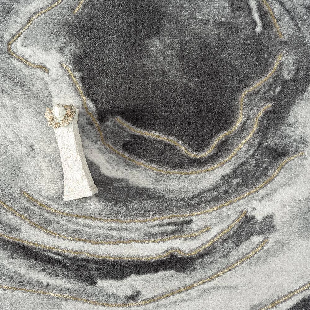 Luna Grey 5 ft. 3 in. x 7 ft. 6 in. Abstract Polyester Area Rug by Abani 7 Luna Grey 5 ft. 3 in. x 7 ft. 6 in. Abstract Polyester Area Rug by Abani - Image 5