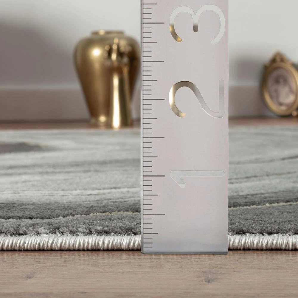 Luna Grey 5 ft. 3 in. x 7 ft. 6 in. Abstract Polyester Area Rug by Abani 8 Luna Grey 5 ft. 3 in. x 7 ft. 6 in. Abstract Polyester Area Rug by Abani - Image 6