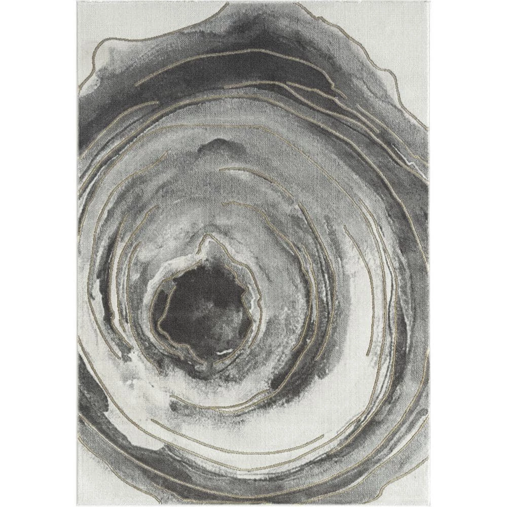 Luna Grey 5 ft. 3 in. x 7 ft. 6 in. Abstract Polyester Area Rug by Abani 3 Luna Grey 5 ft. 3 in. x 7 ft. 6 in. Abstract Polyester Area Rug by Abani