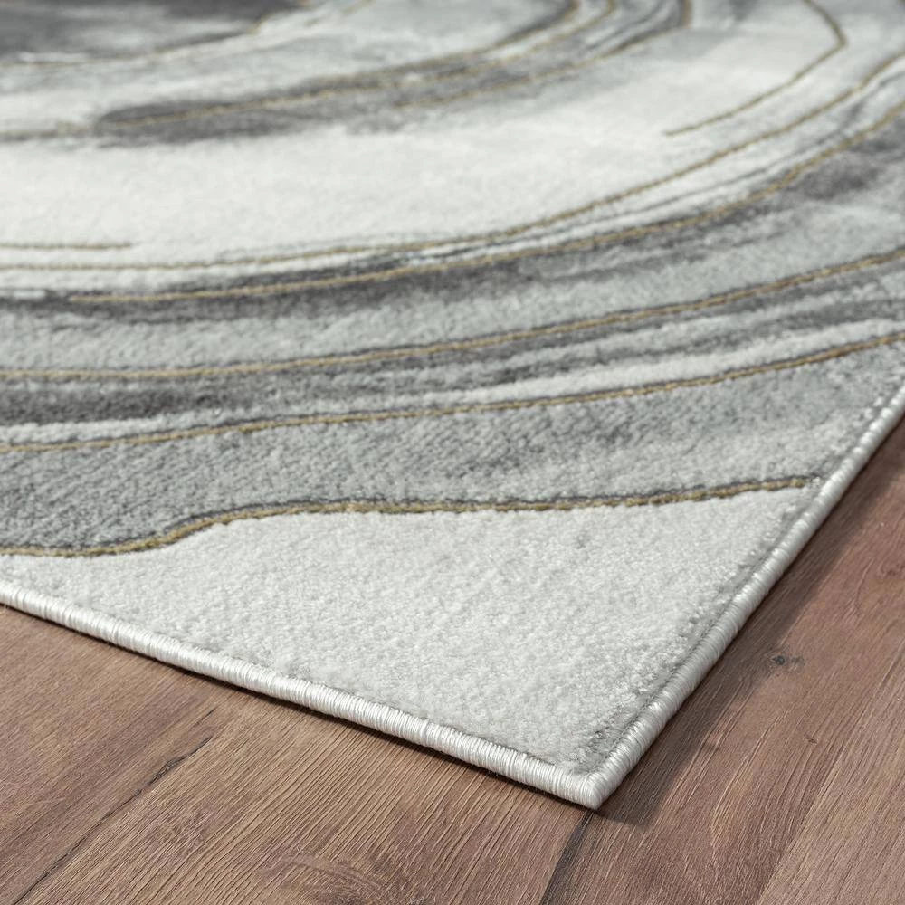 Luna Grey 5 ft. 3 in. x 7 ft. 6 in. Abstract Polyester Area Rug by Abani 5 Luna Grey 5 ft. 3 in. x 7 ft. 6 in. Abstract Polyester Area Rug by Abani - Image 3