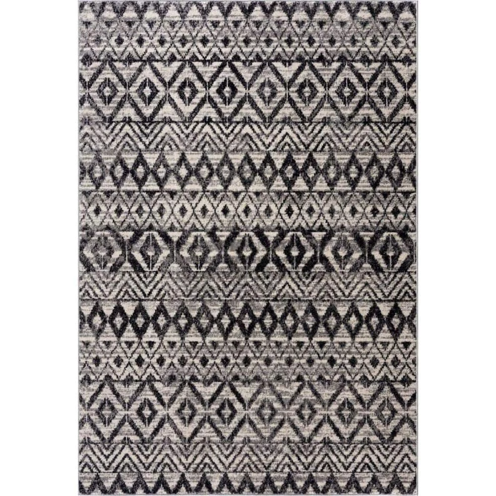 Malibu Grey 7.9 ft. x 10.2 ft. Geometric Polypropylene Area Rug by Abani 3 Malibu Grey 7.9 ft. x 10.2 ft. Geometric Polypropylene Area Rug by Abani
