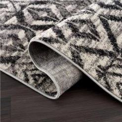 Malibu Grey 7.9 ft. x 10.2 ft. Geometric Polypropylene Area Rug by Abani 13 Malibu Grey 7.9 ft. x 10.2 ft. Geometric Polypropylene Area Rug by Abani -Abani Sales grey abani area rugs mal150a 8 c3 1000